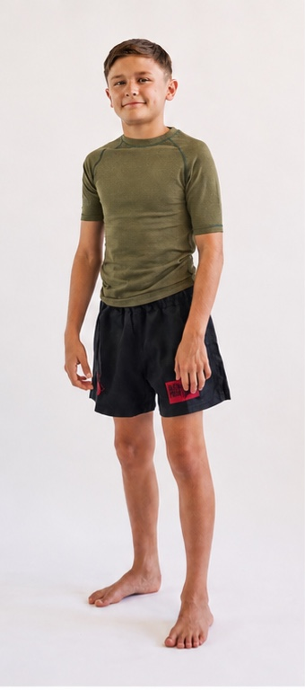 Youth Wash Green Hemp Rashguard Short Sleeve