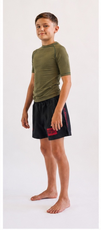 Youth Wash Green Hemp Rashguard Short Sleeve