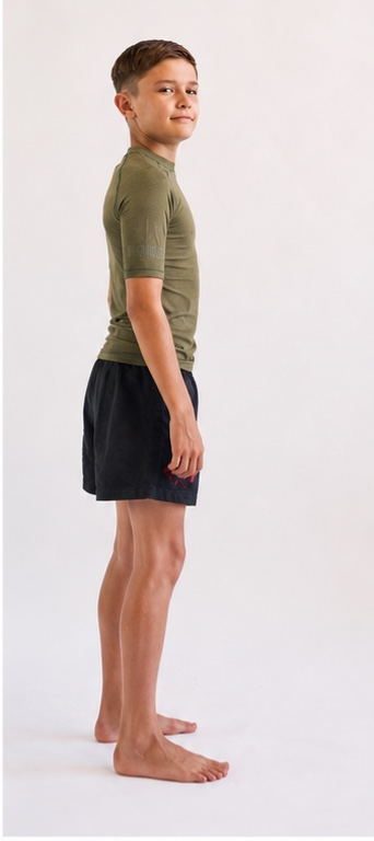 Youth Wash Green Hemp Rashguard Short Sleeve